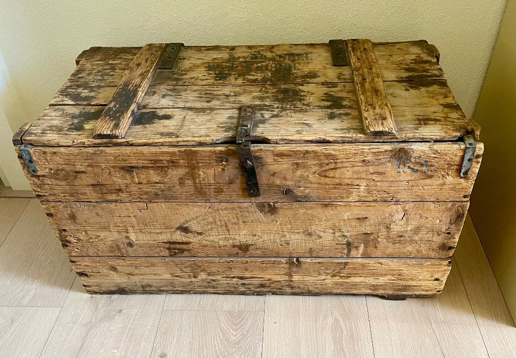 Vintage houten kist, Ophalen, Gebruikt, 50 tot 100 cm, Minder dan 50 cm
