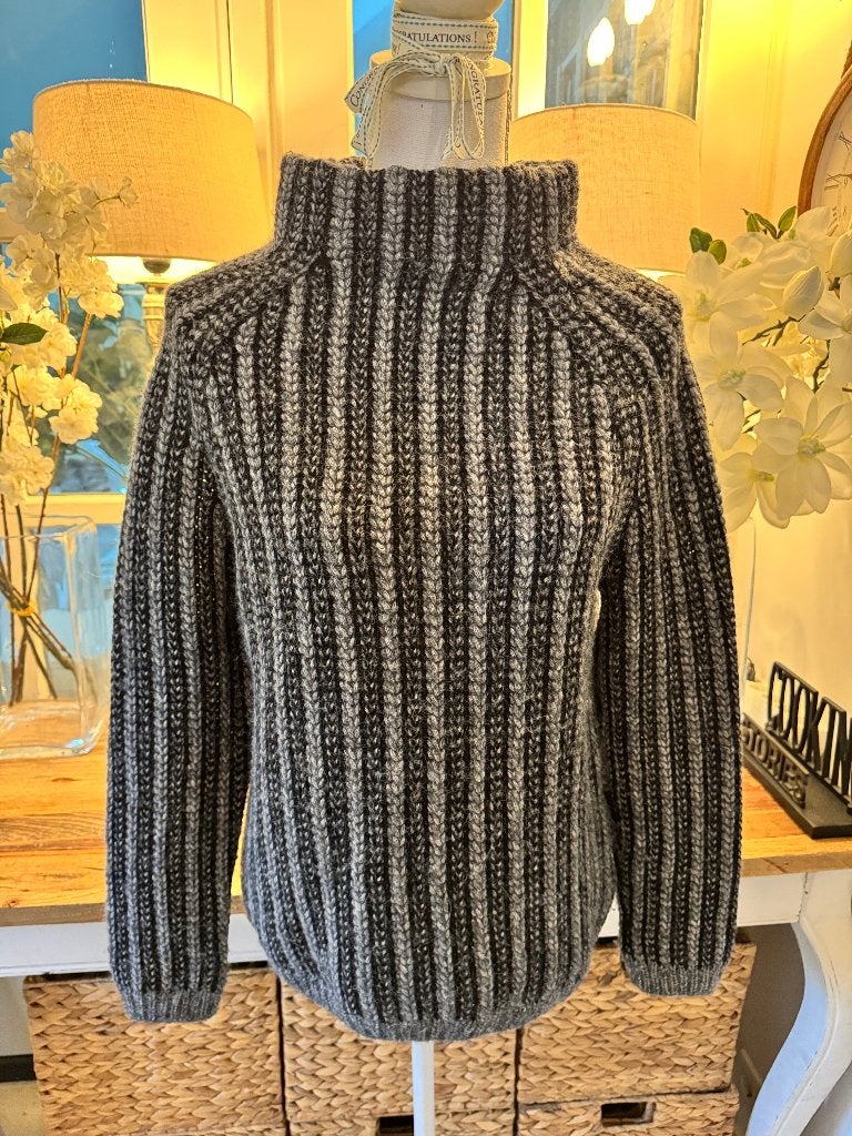 Warme, Grijs-Zwarte alpaca trui Marc O'Polo, 38-40/M., Ophalen of Verzenden, Zo goed als nieuw, Maat 38/40 (M), Grijs
