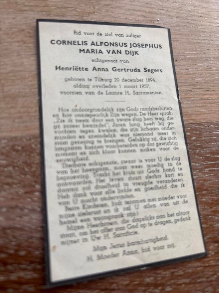 Dijk van Cornelis 1894 Tilburg 1957 x Seegers, Verzamelen, Ophalen of Verzenden