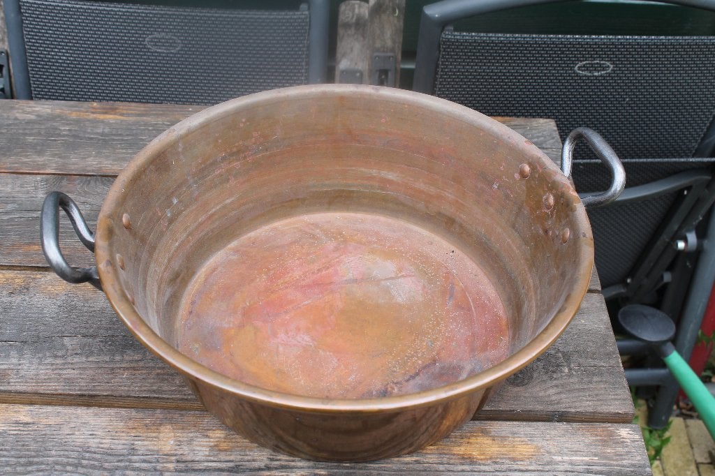 Antieke koperen pan 15 Liter, mooie uitstekende pan, Antiek en Kunst, Ophalen, Koper