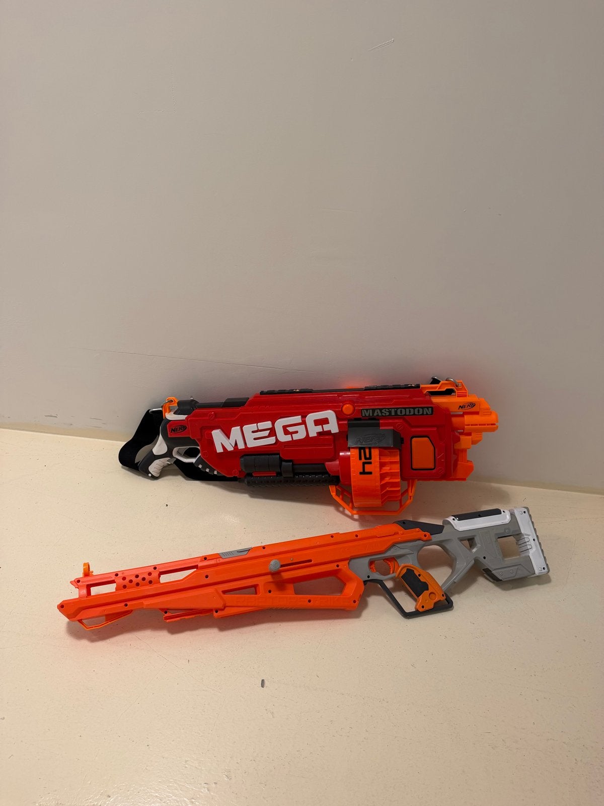 Nerf Mega Mastodon en Nerf Sniper Blaster, Ophalen, Gebruikt, Jongen of Meisje