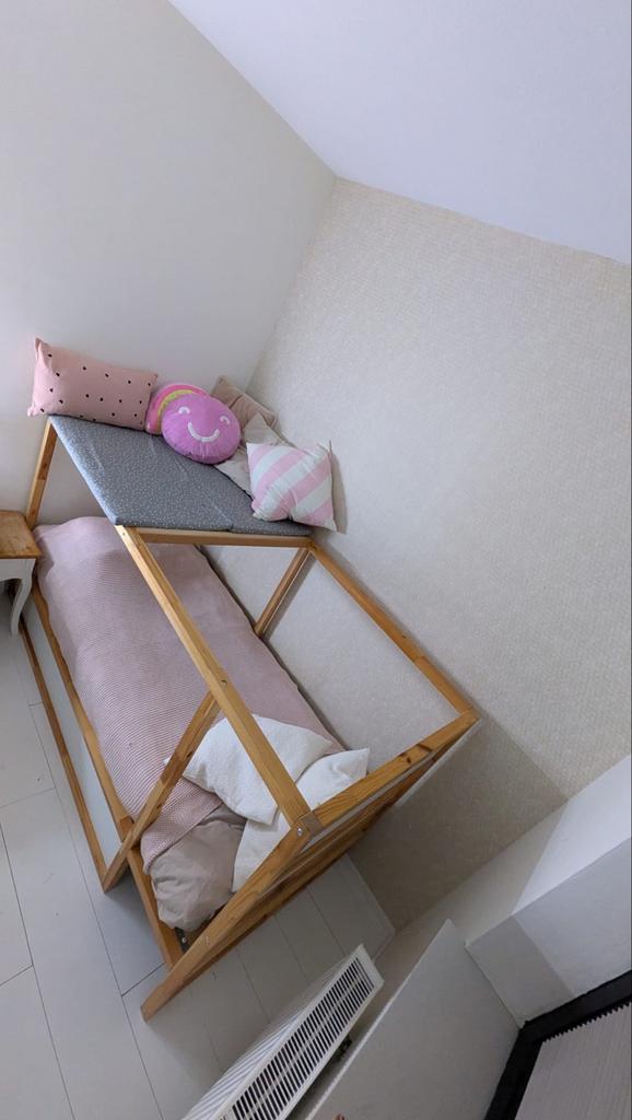 Ikea Kura bed met plateau en matras, Ophalen, 85 tot 100 cm, Gebruikt, Hoogslaper of Stapelbed