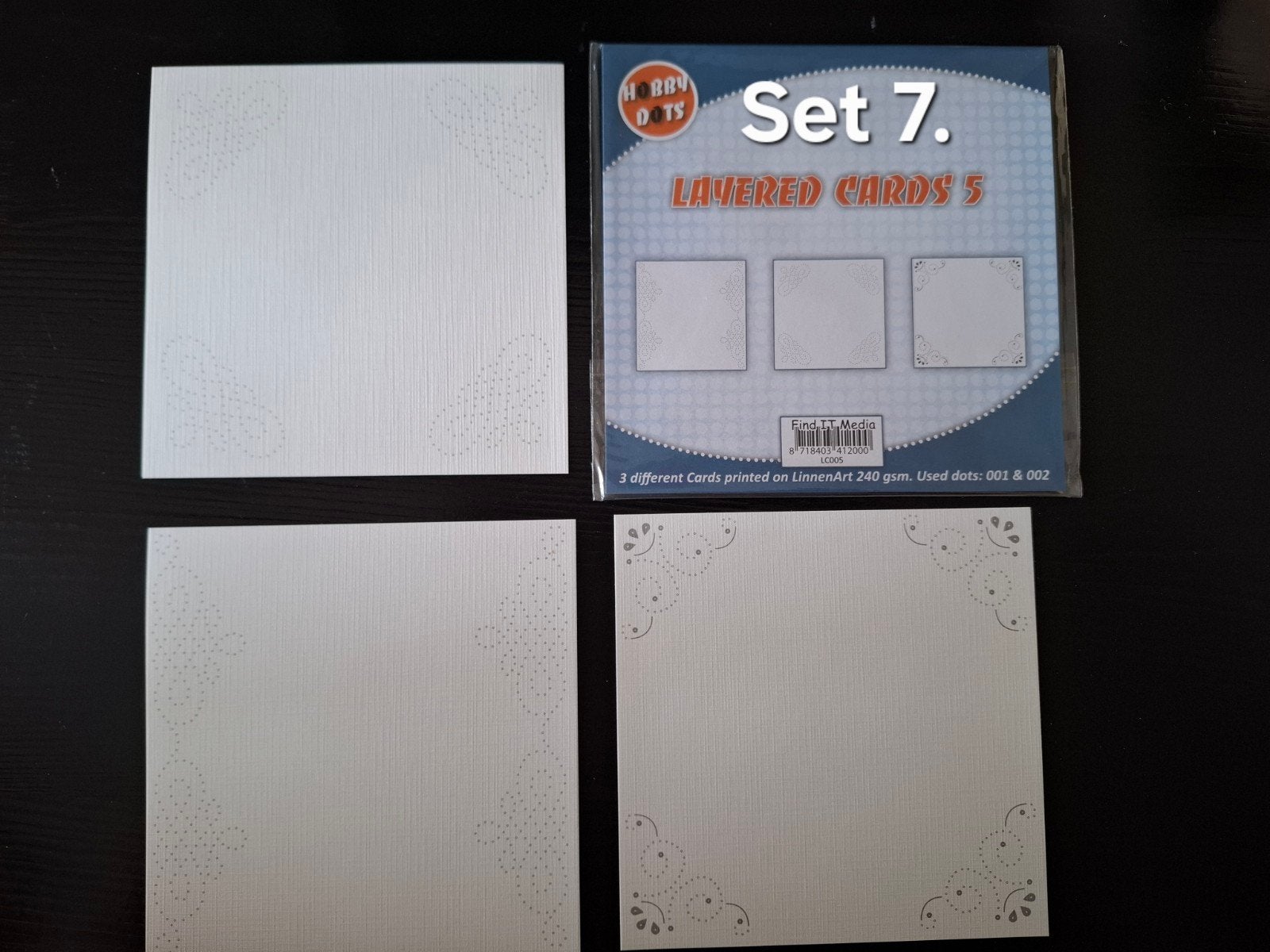 Set van 3 kaarten op linnen papier voor diverse gelegenheden, Ophalen of Verzenden, Nieuw, Overige thema's, Blanco kaart of Basiskaart