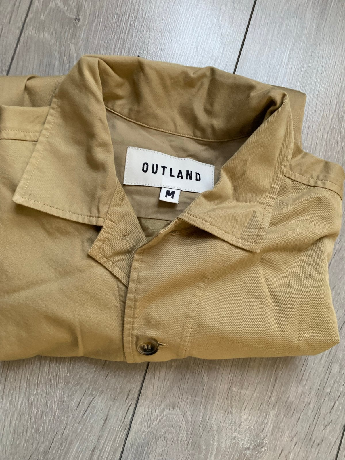 Outland overhemd maat M, Ophalen of Verzenden, Zo goed als nieuw, Beige, Halswijdte 39/40 (M)