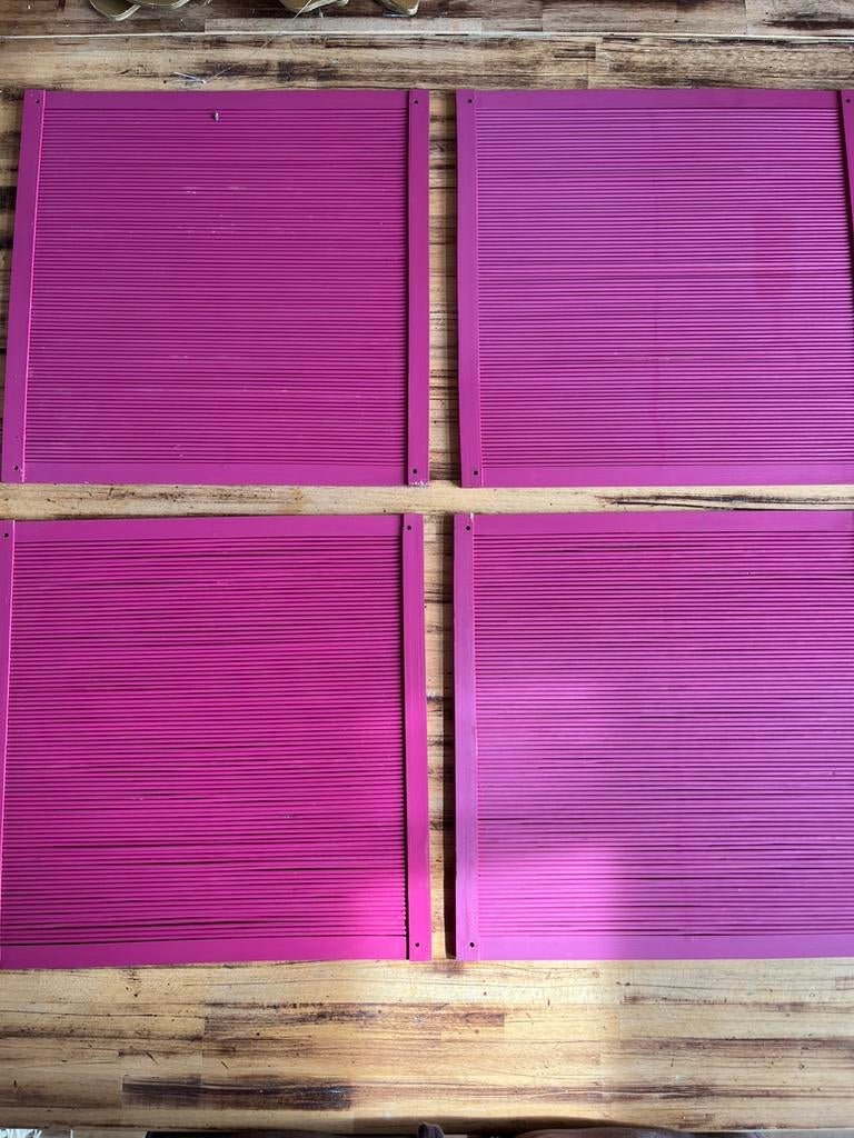 Roze panelen, decoratie, Ophalen of Verzenden, Gebruikt, Roze, Hout