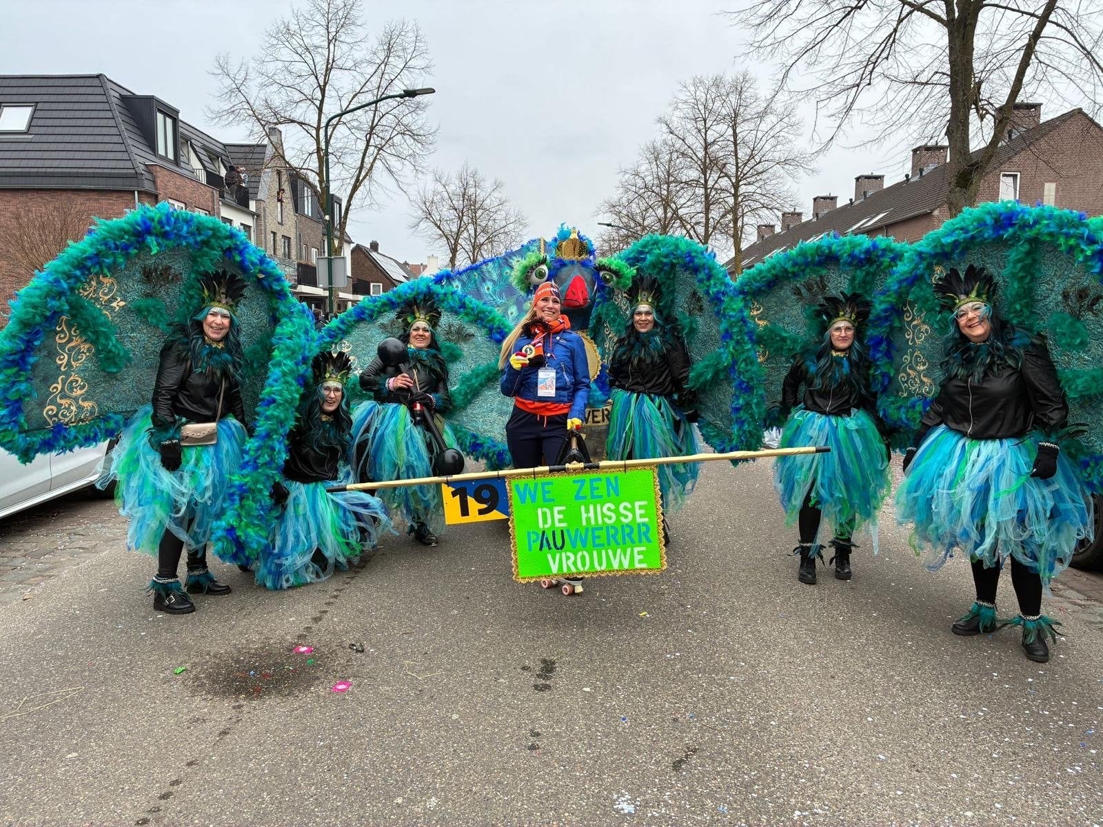 Carnavalswagen Pauw met beweegbare veren + accessoires, Ophalen, Gebruikt, Overige typen, Carnaval