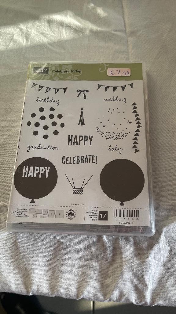 Stampin Up! - Celebrate Today stempelset + stansen, Hobby en Vrije tijd, Stempelen, Ophalen of Verzenden, Gebruikt, Clearstamp