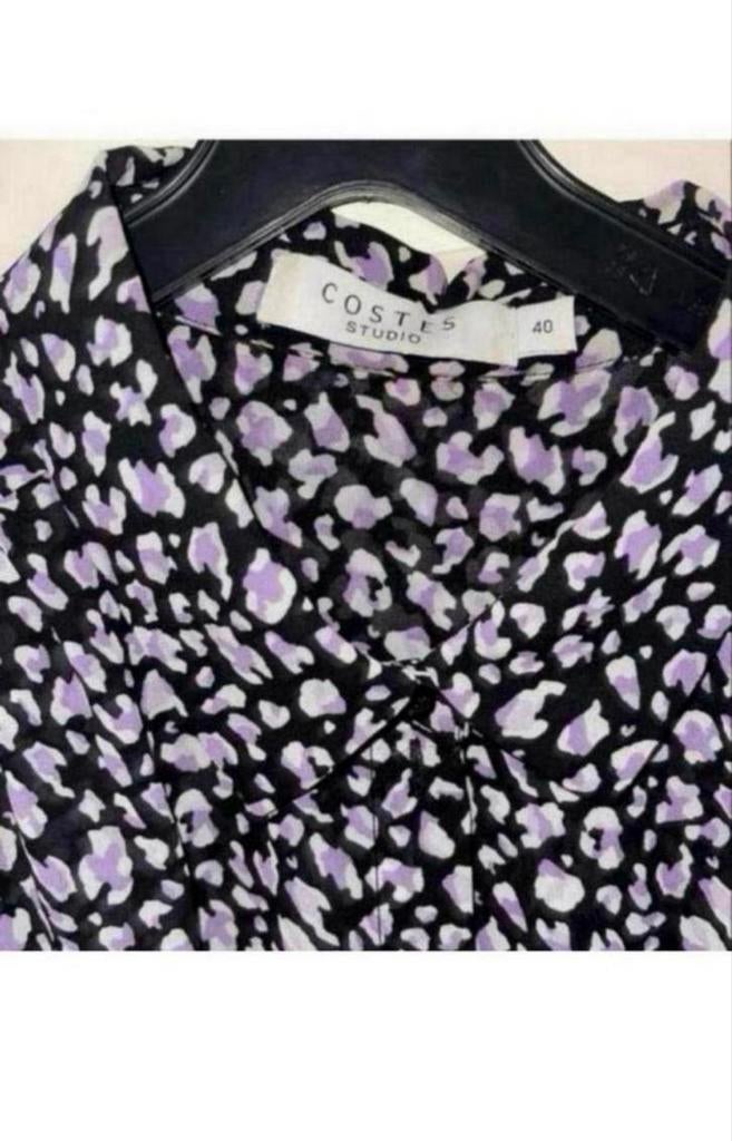 Costes blouse maat 40 paars zwart, Ophalen of Verzenden, Zo goed als nieuw, Maat 38/40 (M), Paars