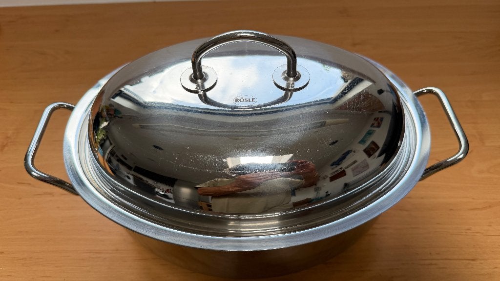 Rösle Braadpan ovaal., Zilver, Ophalen of Verzenden, Metaal, Overige merken
