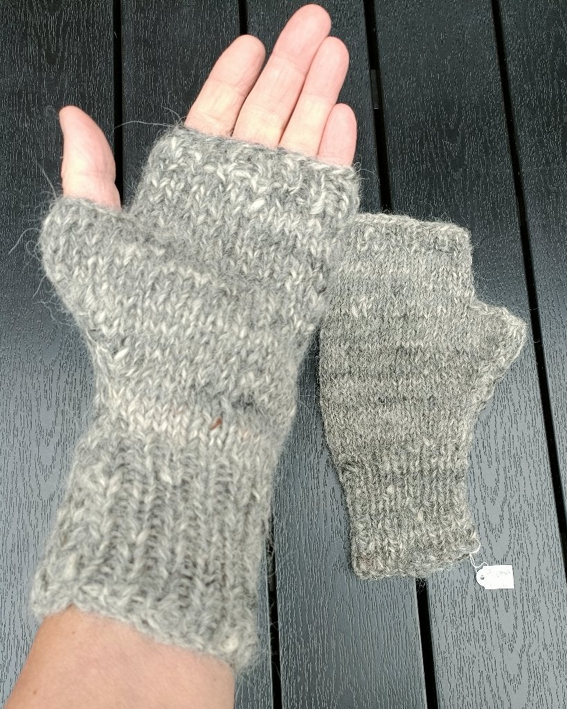 ALPACA wollen grijze polswarmers mitaines vingerloze wanten, Kleding | Dames, Maat 38/40 (M), Nieuw, Ophalen of Verzenden, Handschoenen