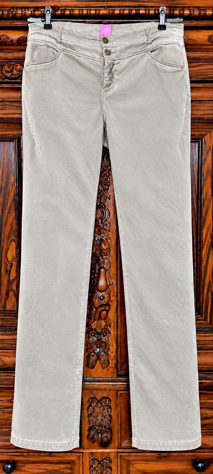 Kyra & Ko Stretch Jeans broek 44 Vintage Wash Nieuw WP160, Beige, Maat 42/44 (L), Nieuw, Ophalen of Verzenden