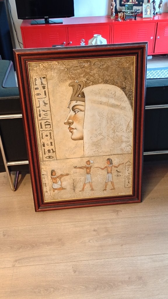 Origineel schilderij met Cleopatra, in topstaat., Ophalen, Doek, Portret of Personen, Overige technieken