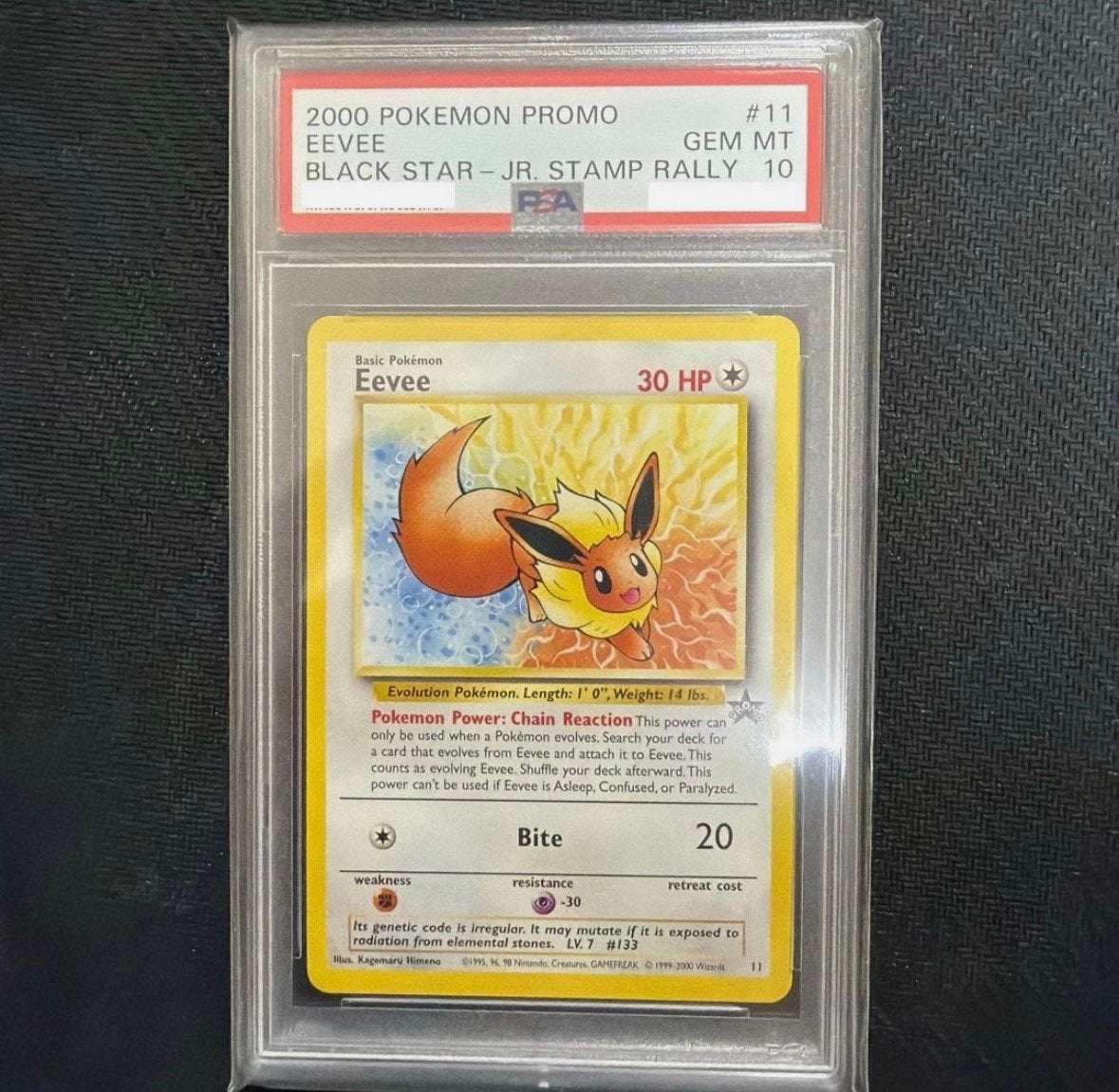 Eevee JR Stamp Rally 2000 Vintage Pokemon Promo Card PSA 10, Ophalen, Zo goed als nieuw
