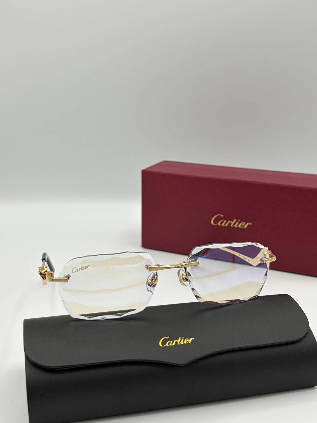Cartier Panthera Goud/Transperant, Sieraden, Tassen en Uiterlijk, Ophalen of Verzenden, Nieuw, Blauw, Bril