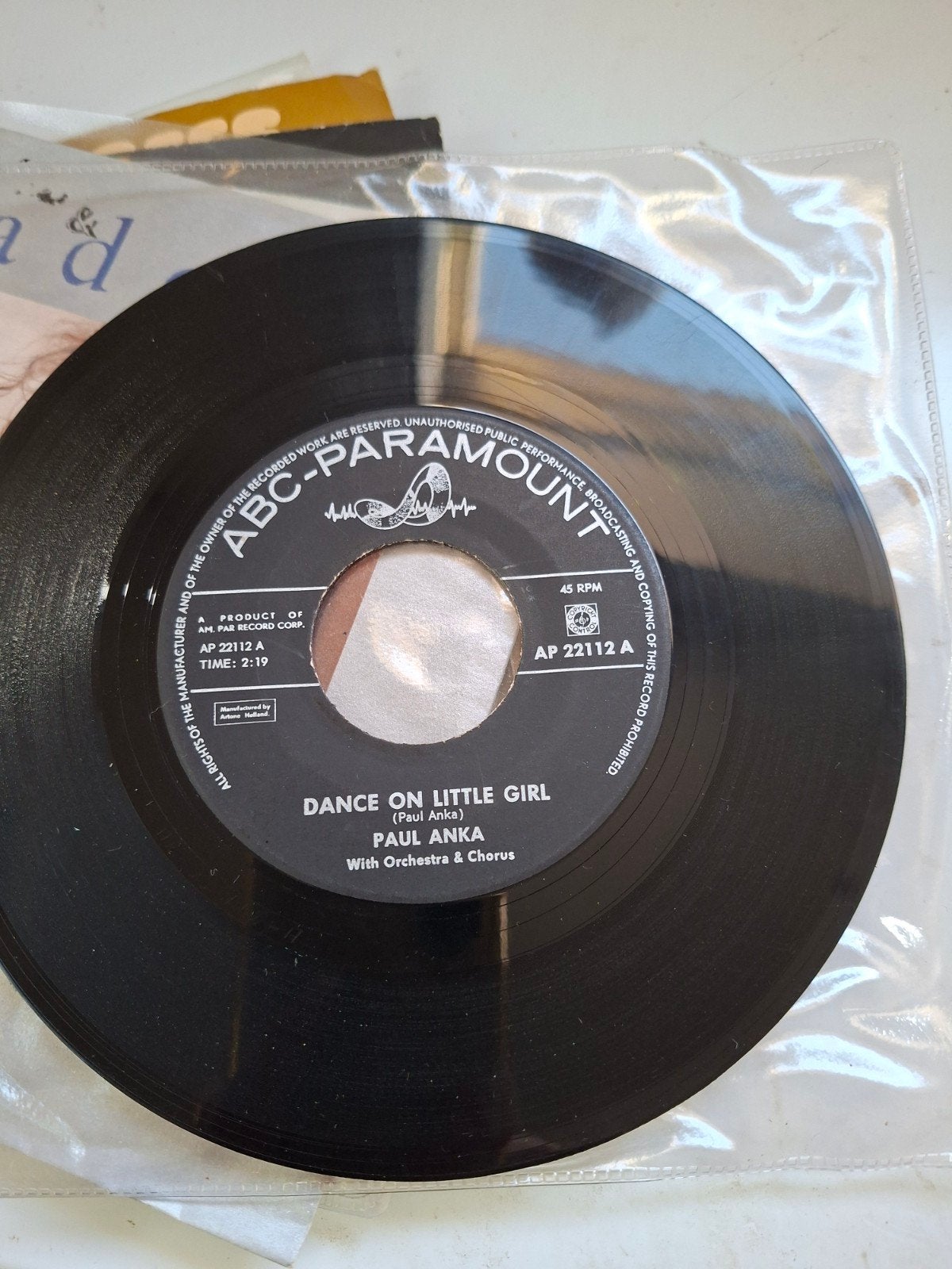 Paul Anka - Dance On Little Girl / I Talk To You (Single), Gebruikt, 7 inch, Ophalen of Verzenden, Pop