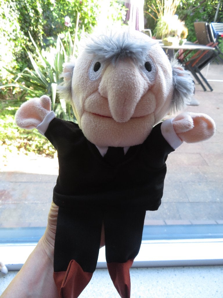 Handpop Senior Statler van The Muppets van AH Mega Albert, Albert Heijn, Overige typen, Zwart, Ophalen of Verzenden