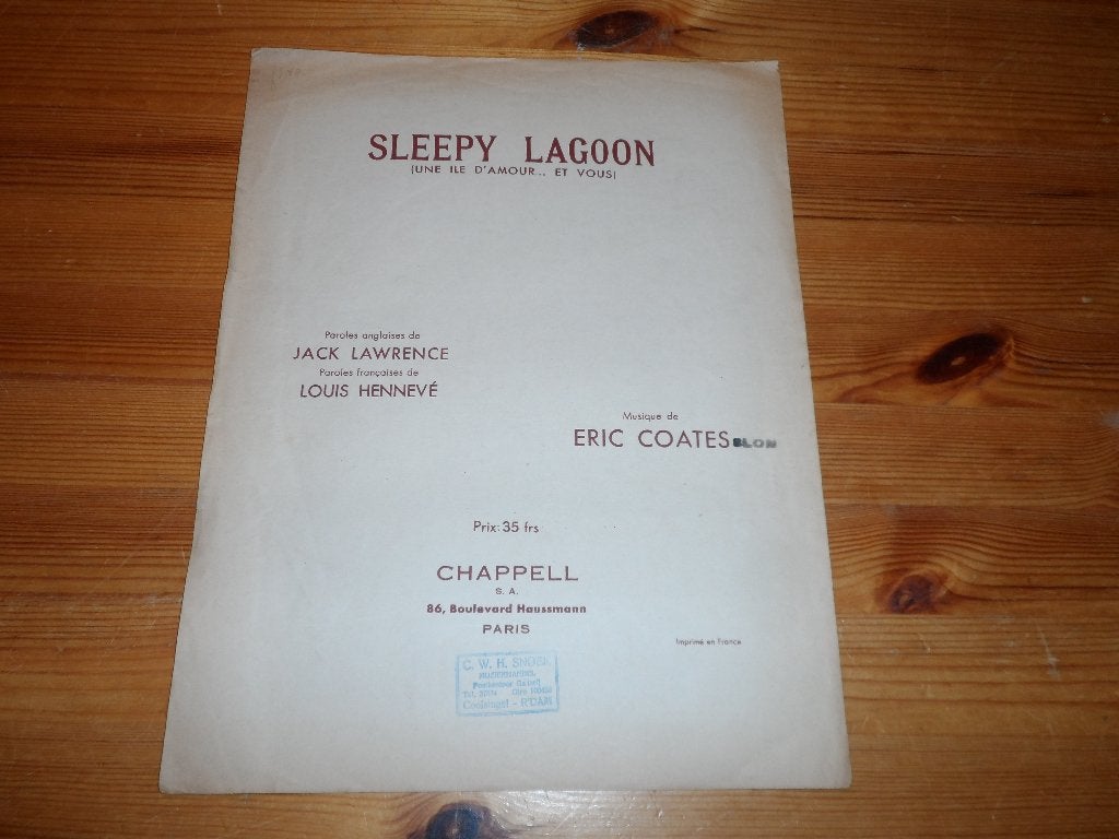 Sleepy lagoon - eric coates / lawrence / henneve, Gebruikt, Gitaar, Ophalen of Verzenden, Artiest of Componist
