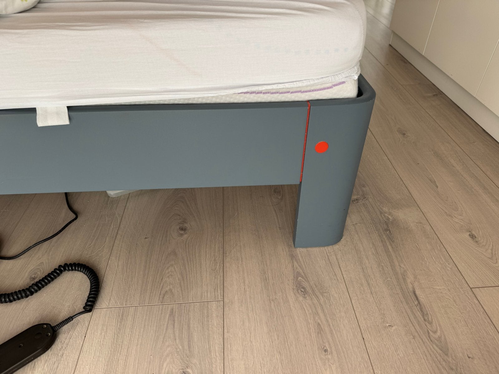 Auping auronde 180x200/34 blauw met oranje tweepersoonsbed, Huis en Inrichting, Slaapkamer | Bedden, Ophalen, Gebruikt, Tweepersoons
