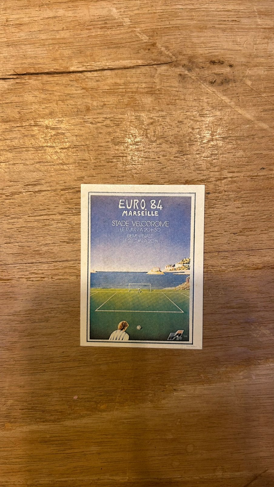 Panini Euro 84 plaatje Poster Marseille EK 84, Verzenden, Zo goed als nieuw, Sticker