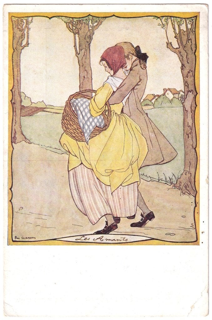Kaart 1934 - Illustrator Rie Cramer - Les Amants, Verzamelen, Ansichtkaarten | Themakaarten, Ophalen of Verzenden, 1920 tot 1940