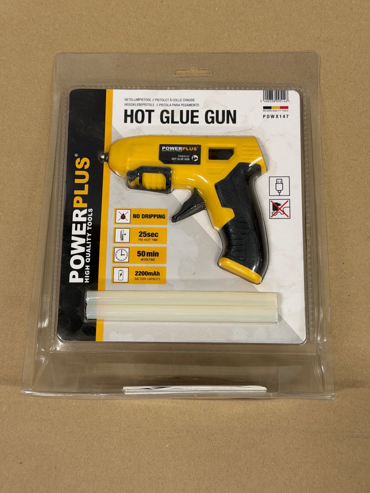 Nieuwe Powerplus POWX147 Lijmpistool - 4V, Ophalen of Verzenden, Nieuw, Overige typen, Overige merken