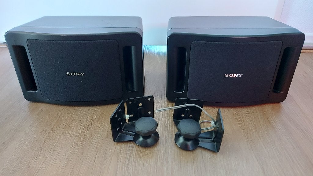 Sony SS-V99AV luidsprekers 90 W, 2 stuks incl. Vogel's beuge, Gebruikt, Inclusief muurbeugels, Speakerset, Ophalen of Verzenden