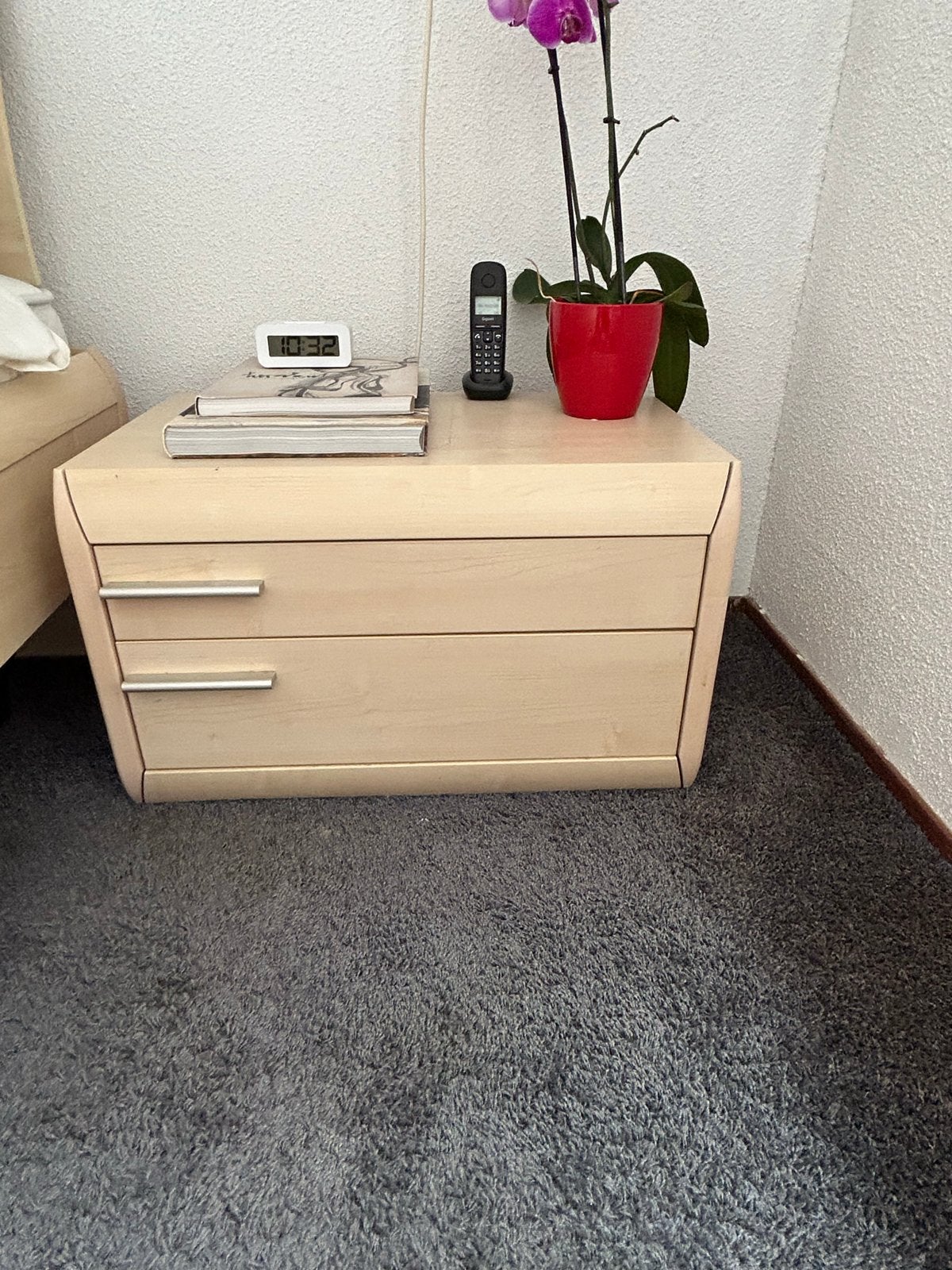 IKEA Nachtkastje met twee lades, Gebruikt, Ophalen of Verzenden, 45 tot 65 cm, Minder dan 55 cm