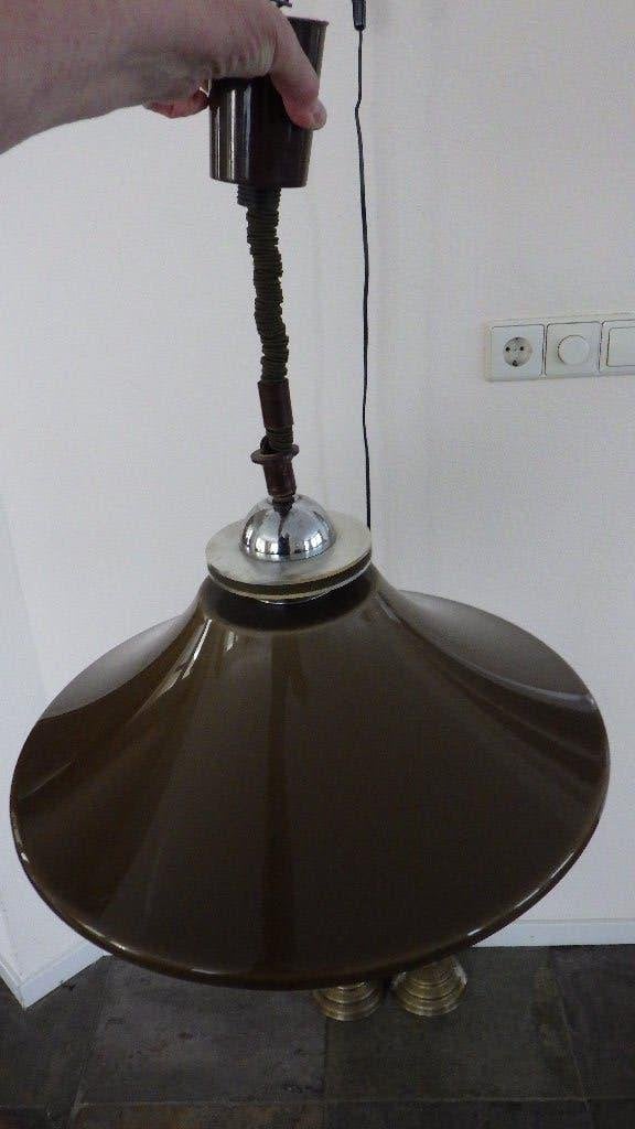 mooie vintage hanglamp van kunststof, Huis en Inrichting, Lampen | Hanglampen, Ophalen of Verzenden, Gebruikt, Kunststof, E27 (groot)