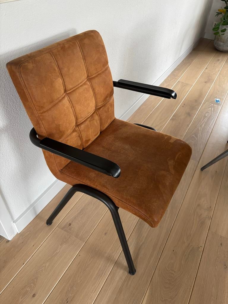 Eettafel (160cm) met 4 stoelen, Gebruikt, Eikenhout, 150 tot 200 cm, Vier personen