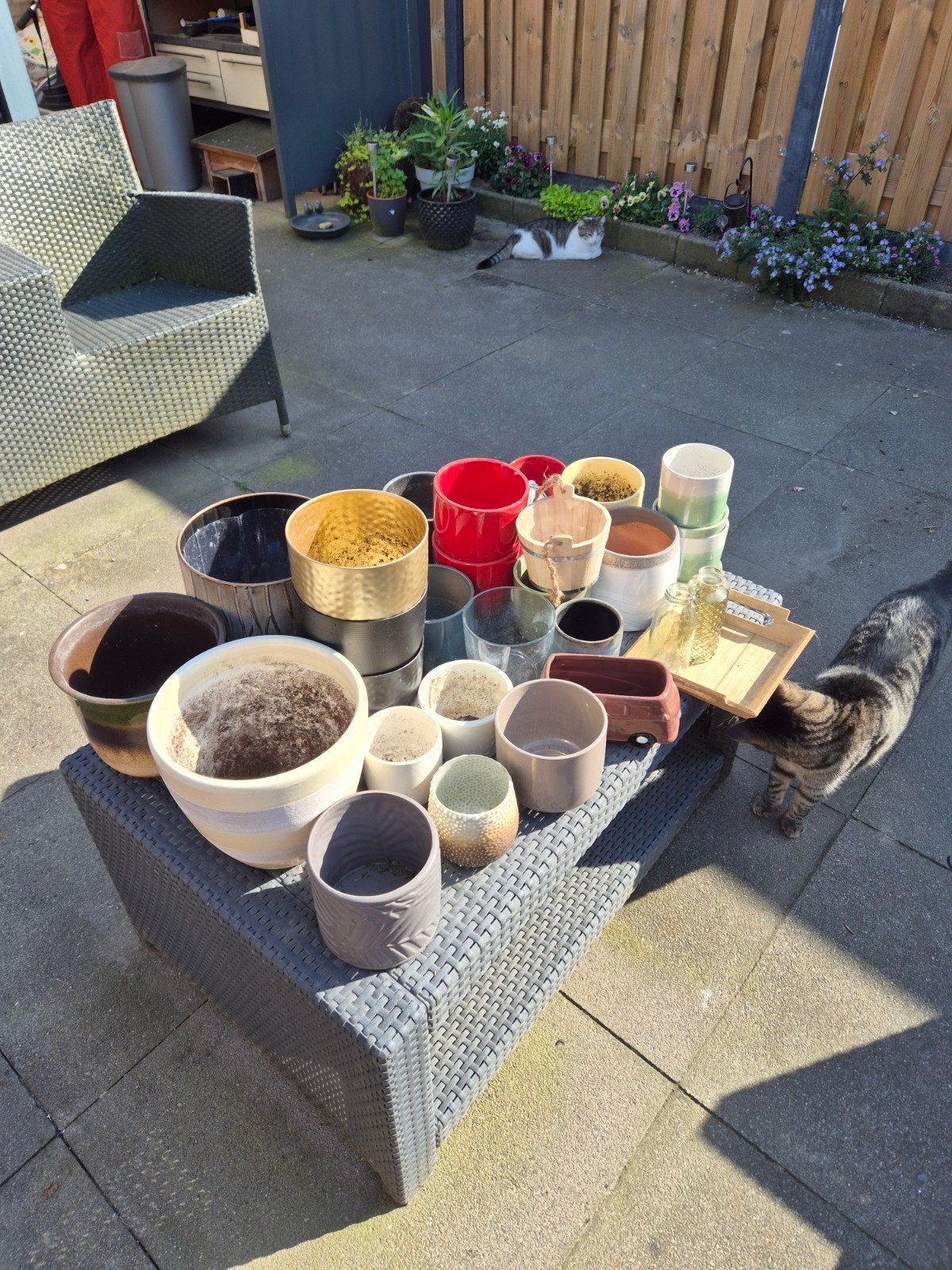 Diverse bloempotten Grote collectie, Ophalen, Gebruikt, Rond, Balkon