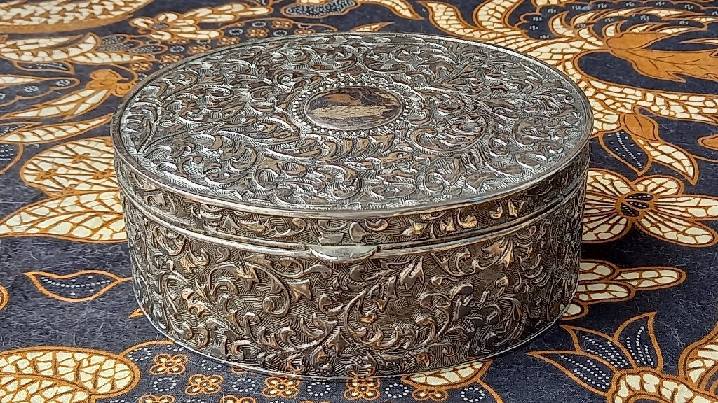 Mooie grote oude silverplate sieradendoos uit Engeland., Ophalen of Verzenden