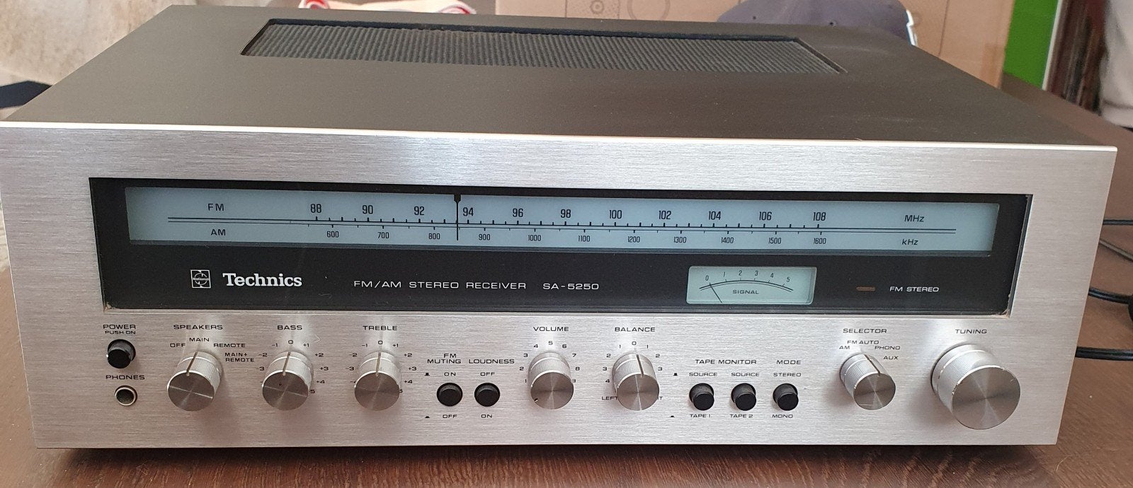 Vintage Stereo Receiver Technics SA 5250, met 2 boxen, Gebruikt, Ophalen, Overige merken, Minder dan 60 watt