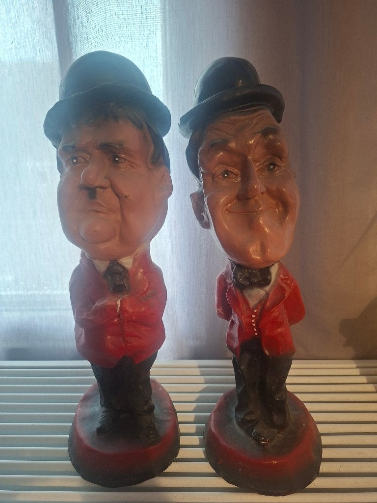 Laurel & Hardy beelden set 42cm, Verzamelen, Ophalen of Verzenden, Zo goed als nieuw, Mens