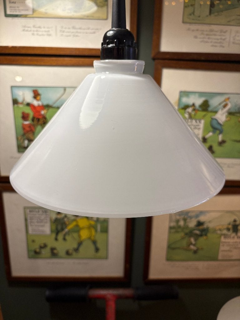 Vintage Melkglas Glazen Opaline Hanglamp., Ophalen of Verzenden