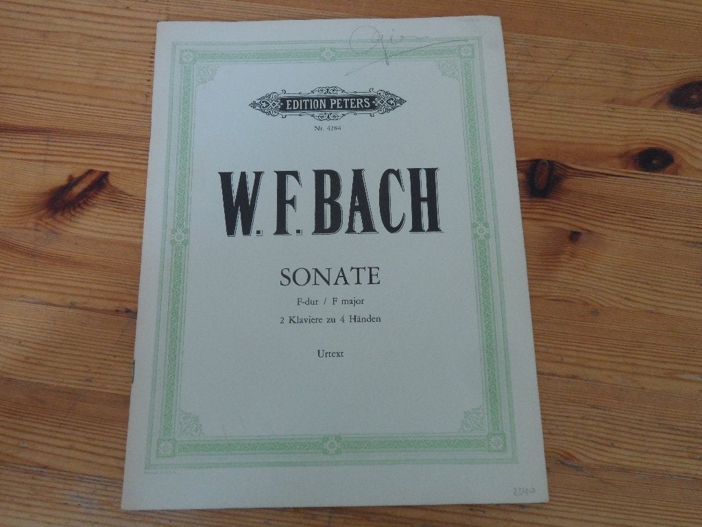 W.f. Bach - sonate f-dur 2 klaviere, Klassiek, Ophalen of Verzenden, Zo goed als nieuw, Artiest of Componist