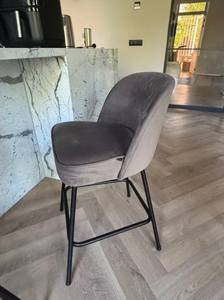 Barstoel vogue 65cm antraciet 4 stuks, Kunststof, Met voetsteun, 60 tot 90 cm, Ophalen of Verzenden