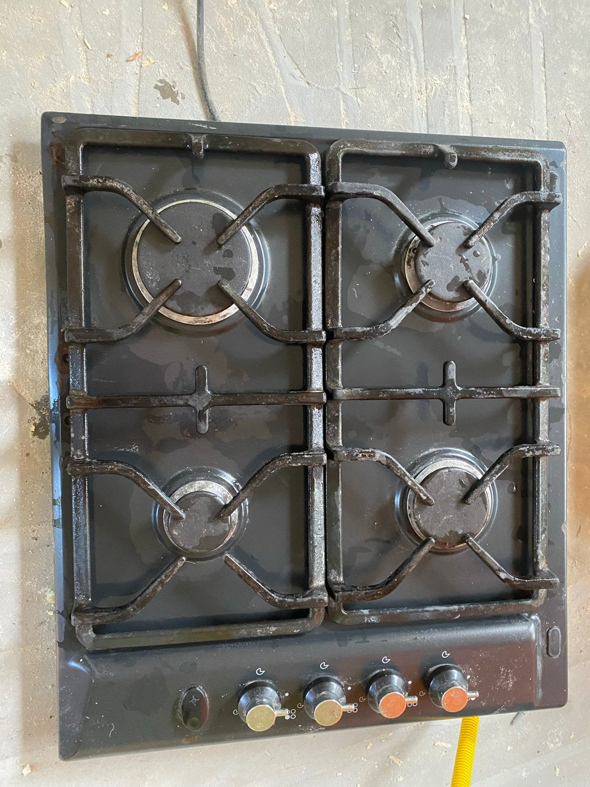 IKEA Gasfornuis 4-pits - Zwart (Gebruikt), Ophalen, Gebruikt, 4 kookzones, Inbouw