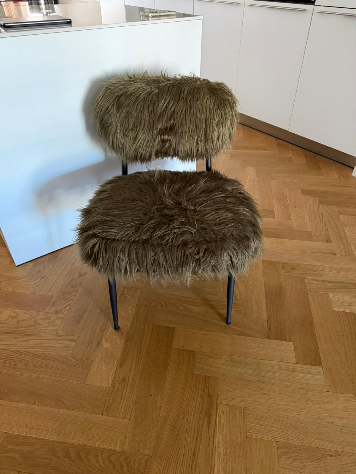 Homestock Fluffy loungestoel groen, Ophalen, Overige materialen, Minder dan 50 cm, 75 tot 100 cm
