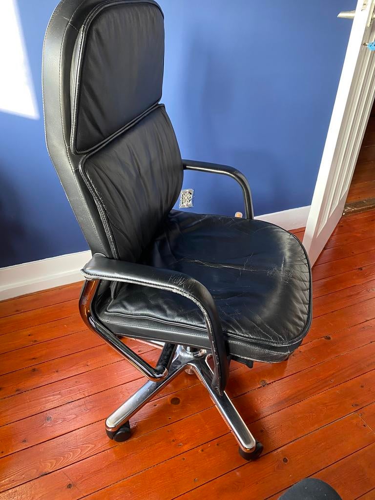 Vintage bureaustoel, Huis en Inrichting, Bureaustoelen, Ophalen, Gebruikt, Zwart, Bureaustoel