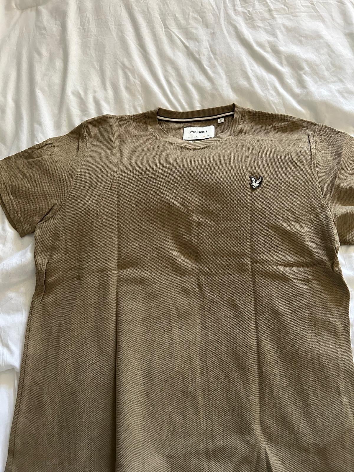 Lyle & Scott T-shirt - Zandkleurig - Maat XL, Ophalen of Verzenden, Zo goed als nieuw, Maat 56/58 (XL), Beige