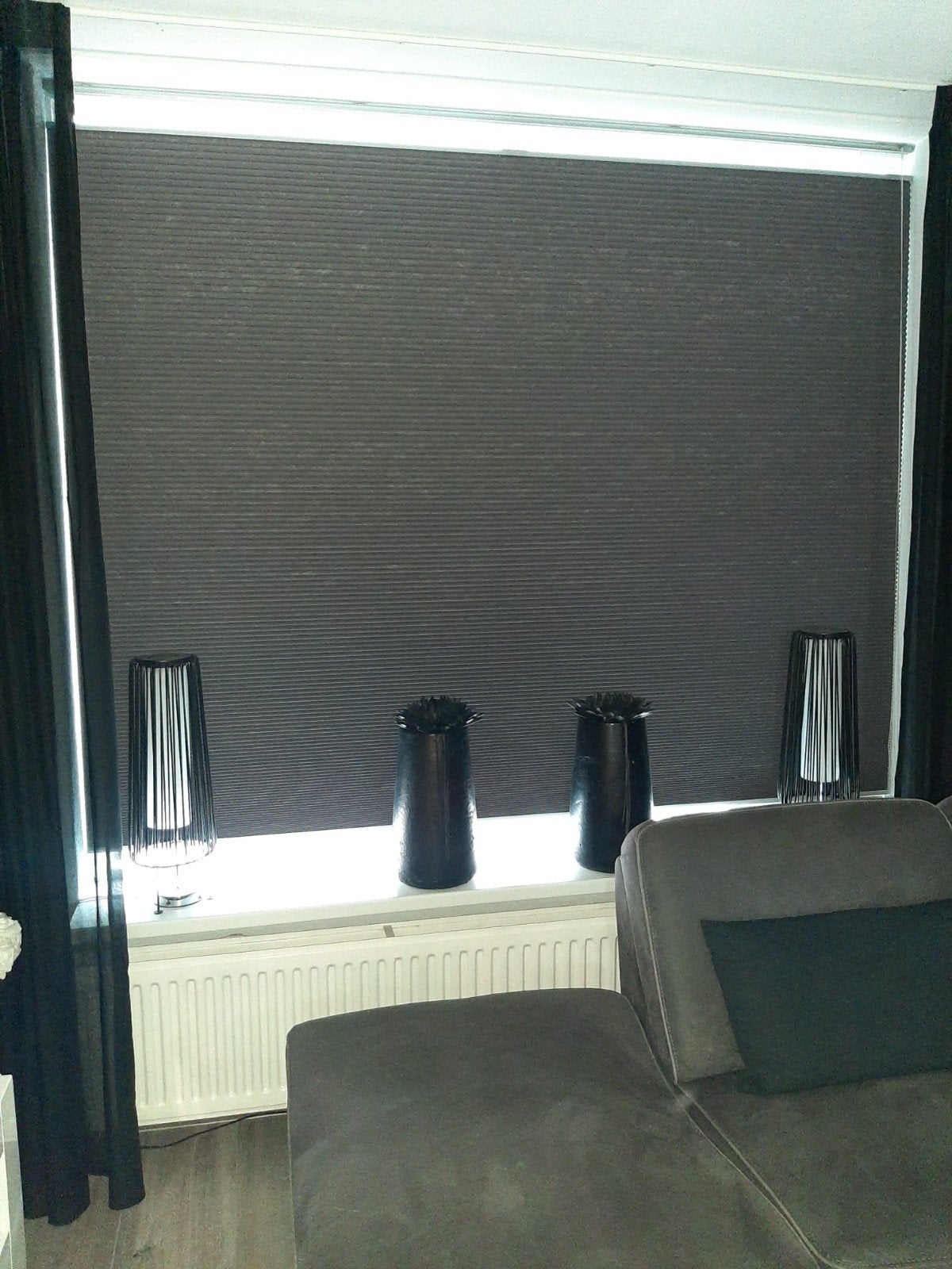 3x Plissé top down bottom up antraciet, Ophalen, Grijs, 150 tot 200 cm