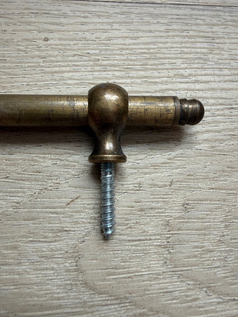 Antieke messing roedes voor traploper, Minder dan 50 cm, Gebruikt, 50 tot 100 cm, Bruin