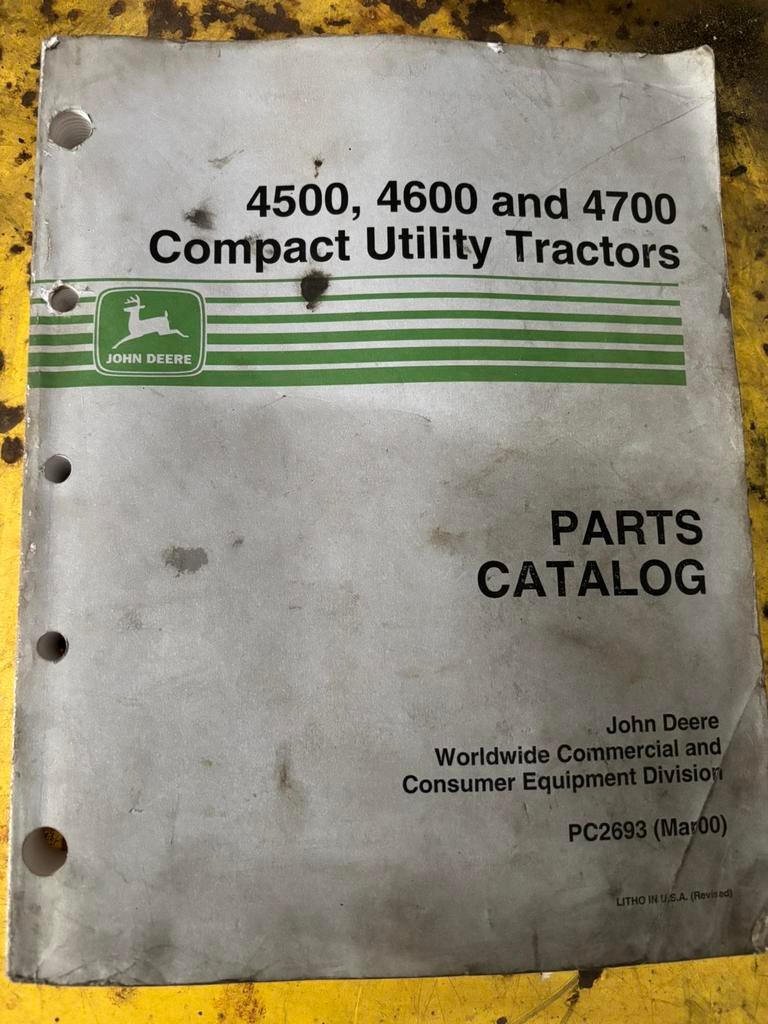 John deere onderdelenboek voor de 4500, 4600 en 4700, Ophalen of Verzenden
