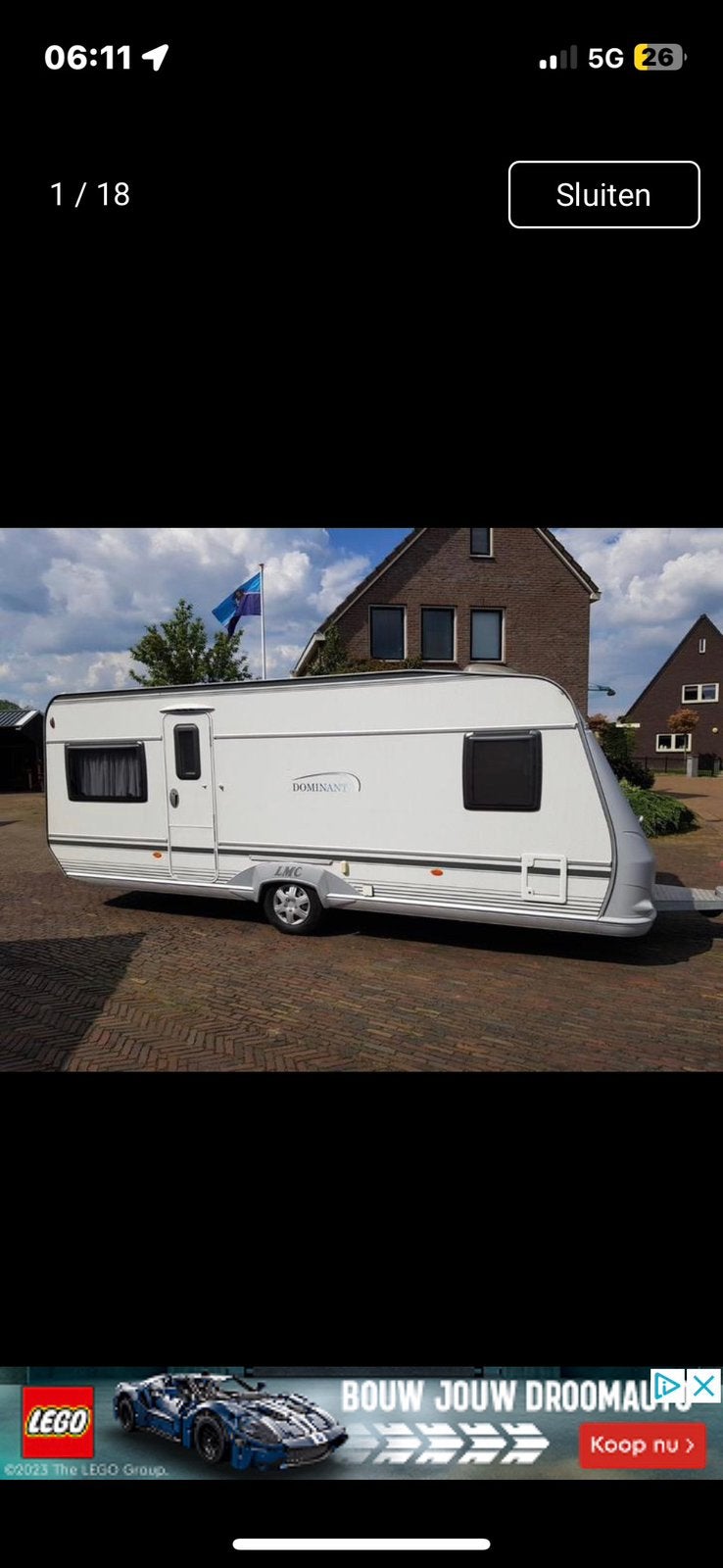 Lmc dominant 560 K1 2008 met voortent, luifel, garagetent, Caravans en Kamperen, Rondzit, Particulier, Schokbreker, Tot en met 4