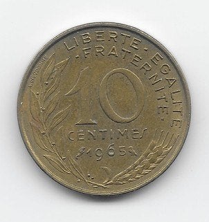 Frankrijk 10 centimes 1965 KM# 929, Verzenden, Frankrijk, Losse munt