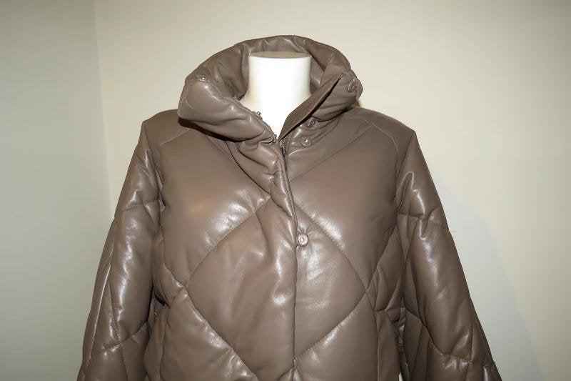 Stand Studio puffer leder look bruin tint heerlijk warm M, Kleding | Dames, Maat 38/40 (M), Stand Studio, Bruin, Verzenden