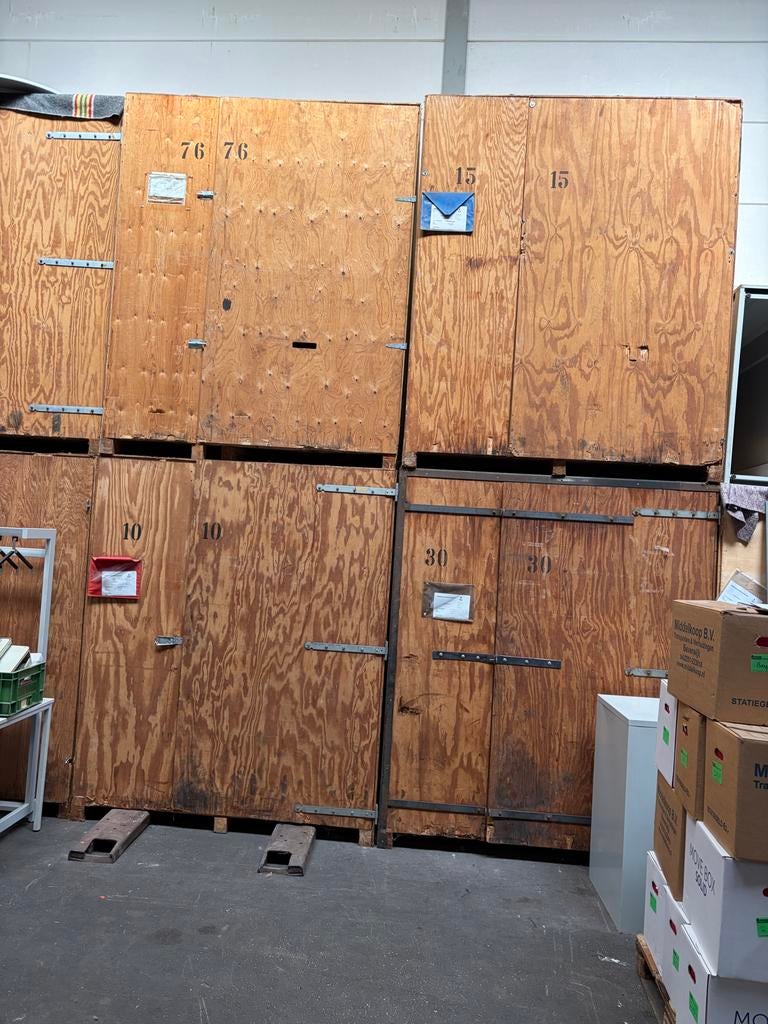 Houten opslagbox / verhuiscontainer, Gebruikt, 100 tot 150 cm, Ophalen of Verzenden, 100 tot 125 cm