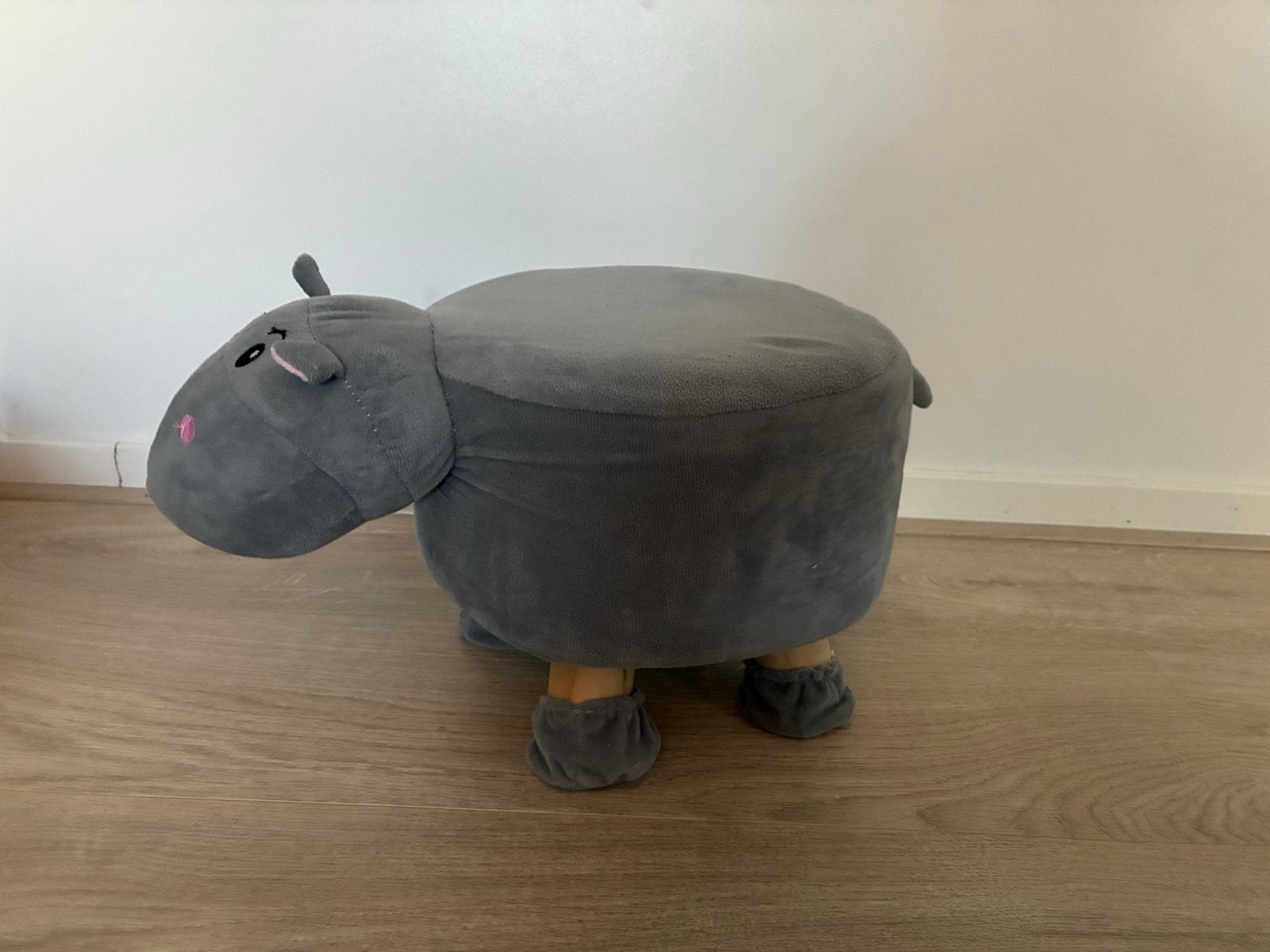 Nijlpaard poef / krukje - grijs, Minder dan 50 cm, 50 tot 75 cm, Ophalen of Verzenden, Zo goed als nieuw