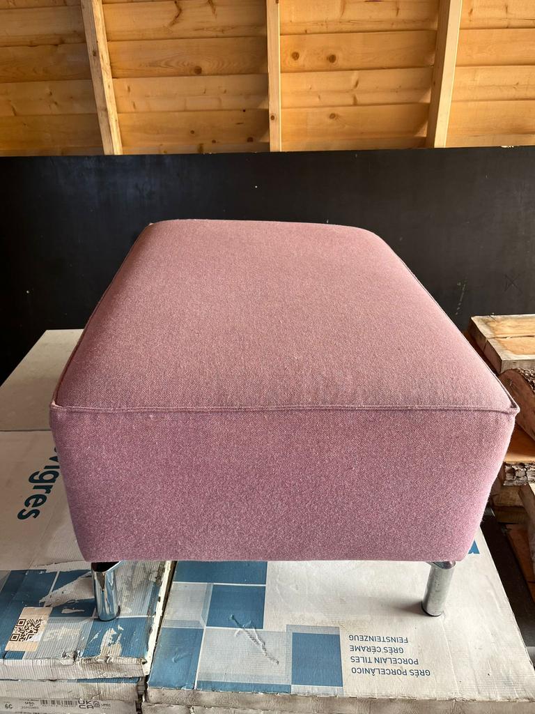 Mooie design poef voetenbank hocker oud roze, Ophalen, Zo goed als nieuw, Rond, Minder dan 50 cm