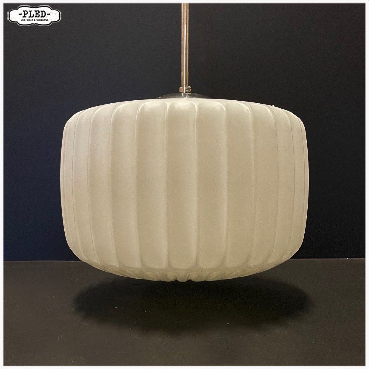 Mooie opaline hanglamp Lamp Pendellamp, Ophalen, Gebruikt, E27 (groot), Glas